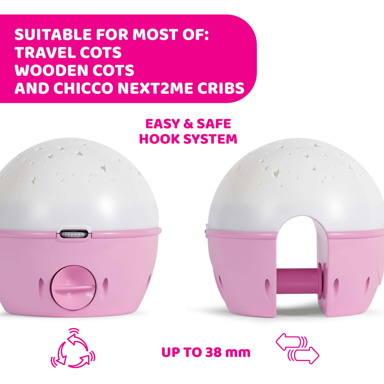 Chicco Next2Stars Nightlight Projector Buy Melodies at Musical with - Pink Online4baby 