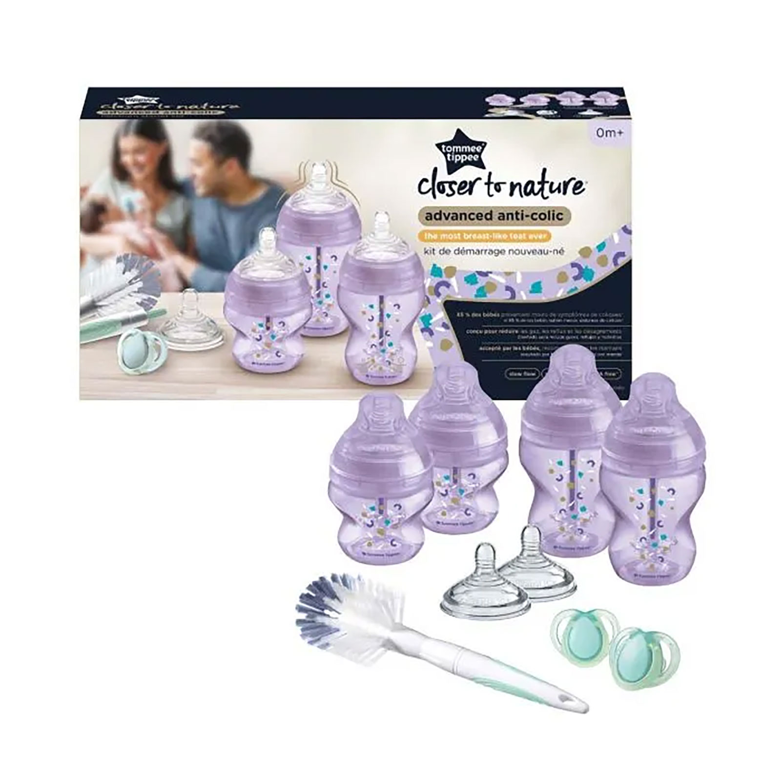 Tommee Tippee 12pc Perfect Prep Machine Electric Steriliser Anti-Colic Baby  Bottle Feeding Bundle - White / Purple