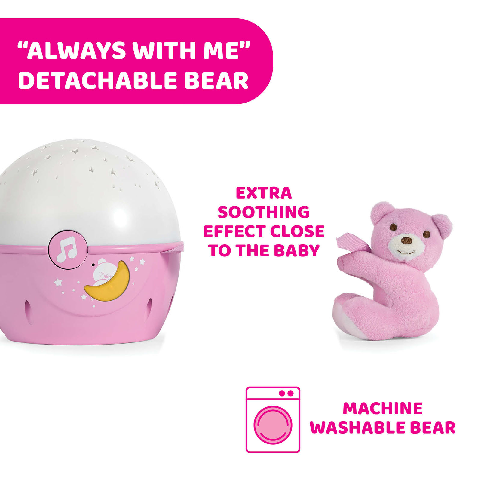 Chicco Next2Stars Nightlight Projector with Musical - Pink | Buy Melodies Online4baby at