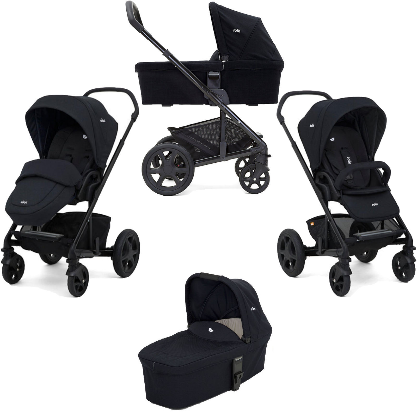 joie chrome dlx pushchair and carrycot