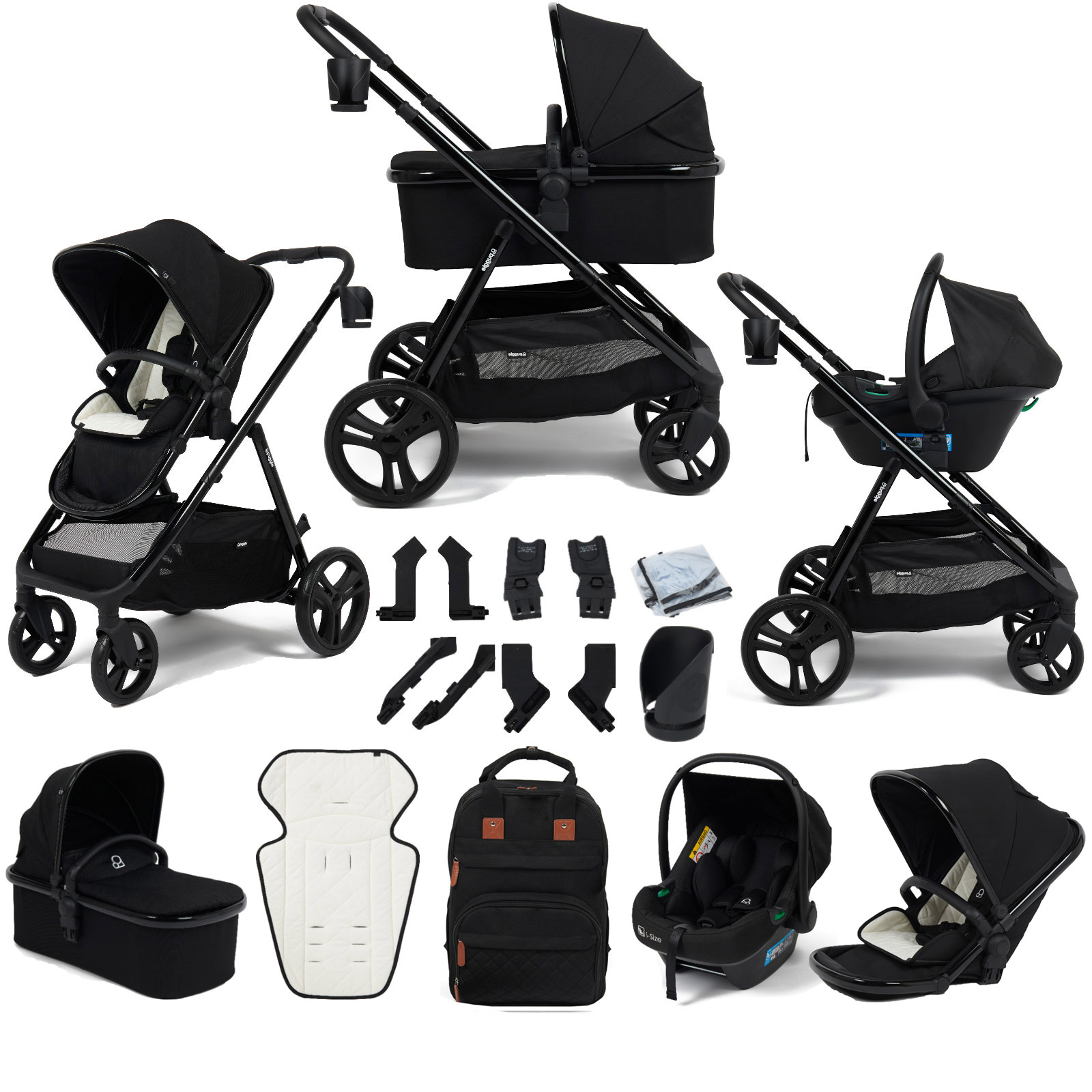 Puggle Memphis 3-in-1 i-Size Travel System - Midnight Black