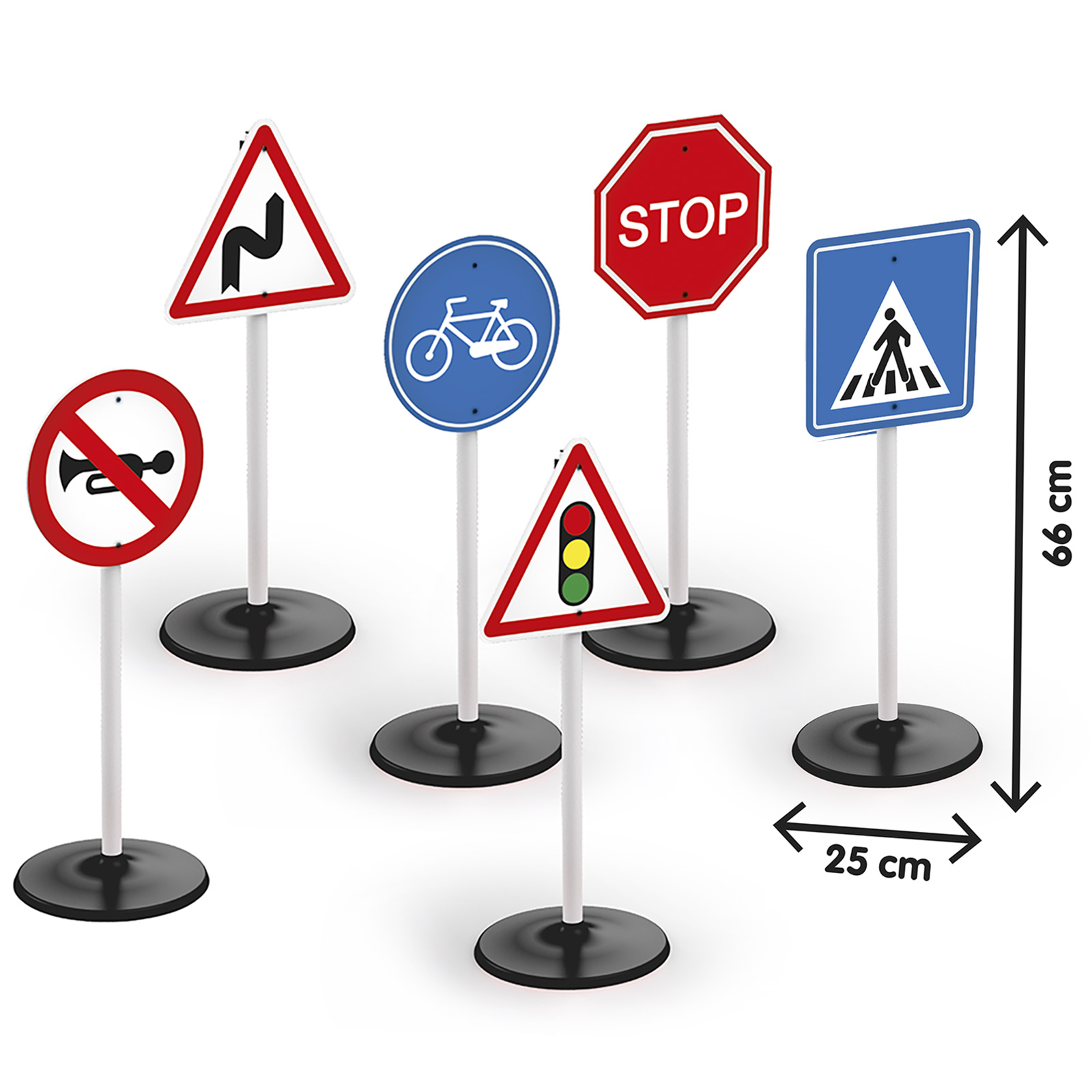 Kids Toy Traffic Signs x 6 - Multi (3 - 7 Years)