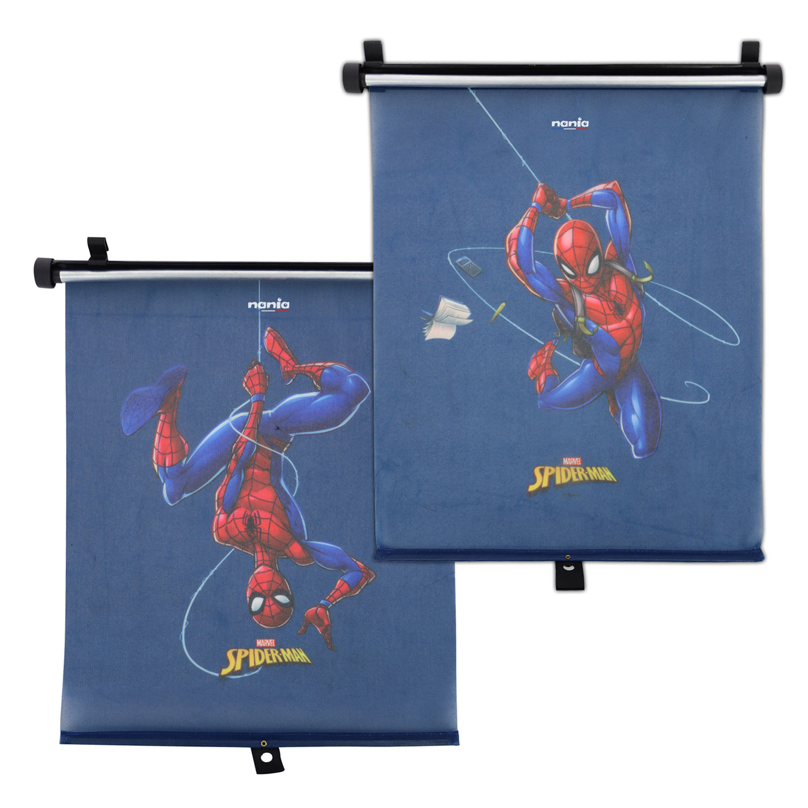 Spiderman Roller Sunshade x 2 - Blue & Red