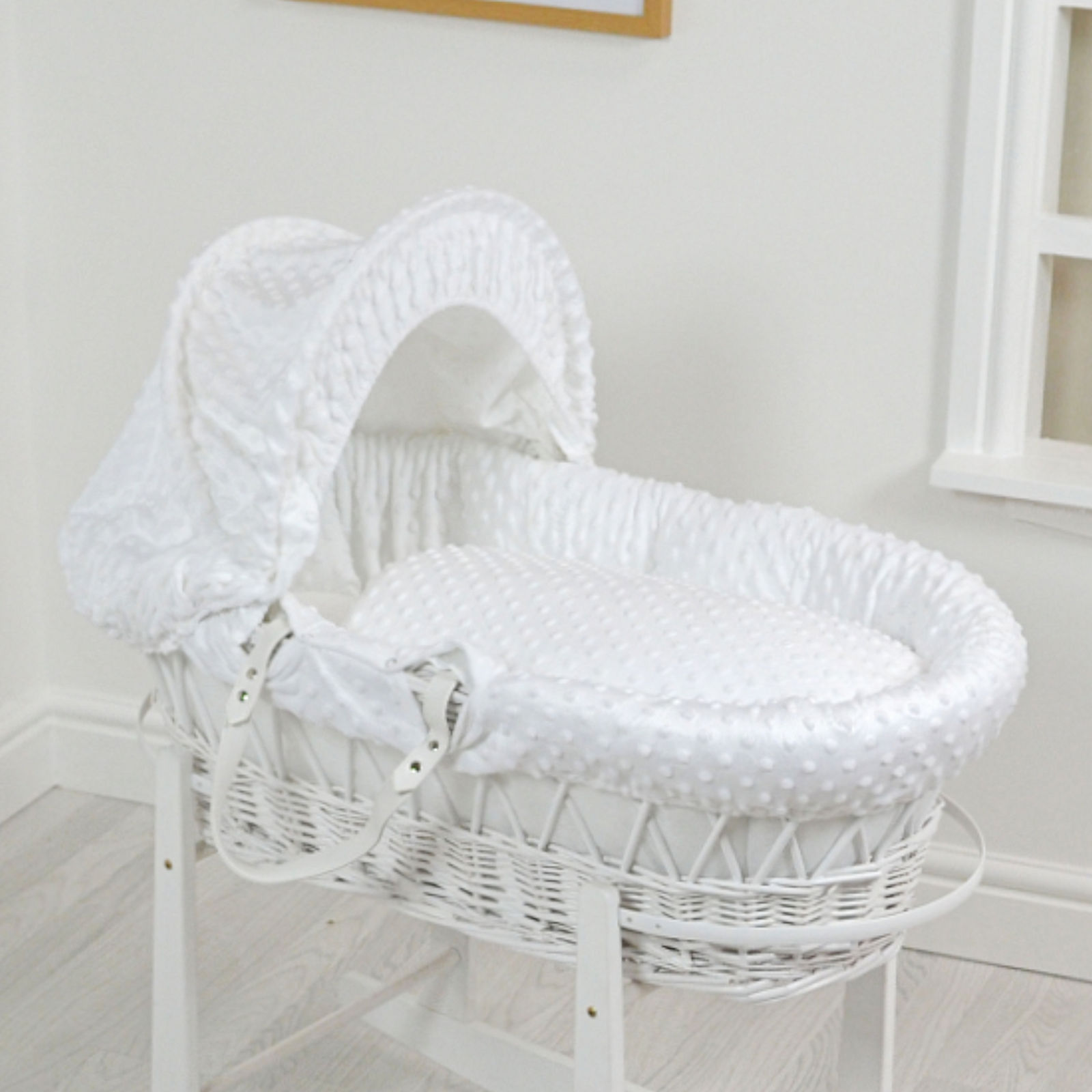 white dimple moses basket