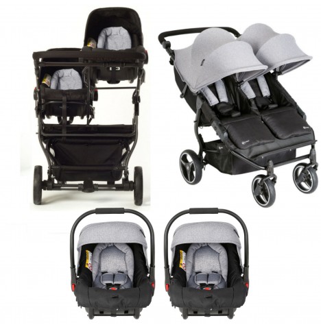 double stroller with two car seats