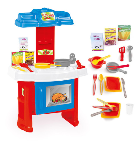 Chefs Kitchen Set with 19 Accessories - Red & Blue (18mths - 6 Years)