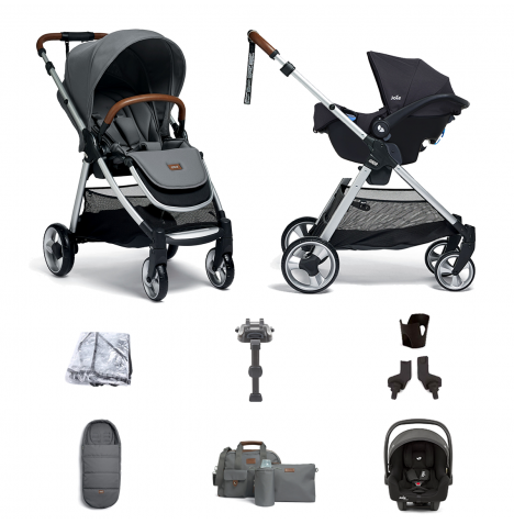 Mamas & Papas Flip XT2 8pc Essentials (i-Snug 2 Car Seat) Travel System with ISOFIX Base - Fossil Grey