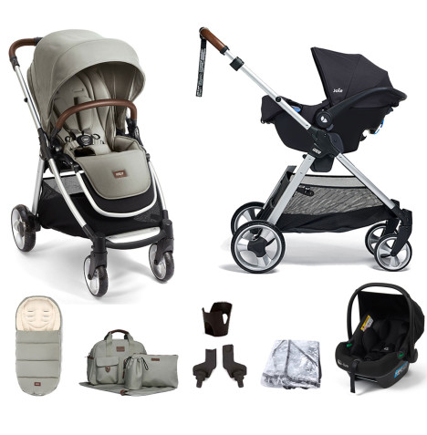 Mamas & Papas Flip XT2 7pc Essentials (Safe Fit i-Size Infant Car Seat) Travel System - Sage Green
