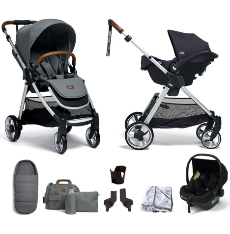 Mamas & Papas Flip XT2 7pc Essentials (Safe Fit i-Size Infant Car Seat) Travel System - Fossil Grey