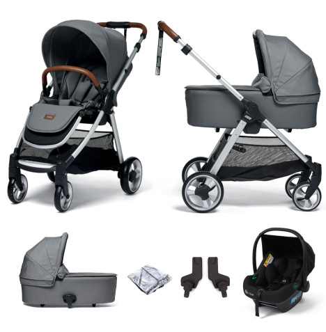 Mamas & Papas Flip XT2 (Safe Fit Car Seat) Travel System with Carrycot - Fossil Grey