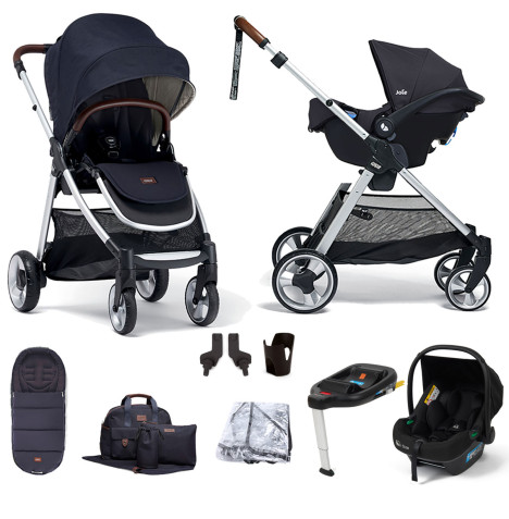 Mamas & Papas Flip XT2 Essentials (Safe Fit i-Size Infant Car Seat & ISOFIX Base) Travel System - Navy