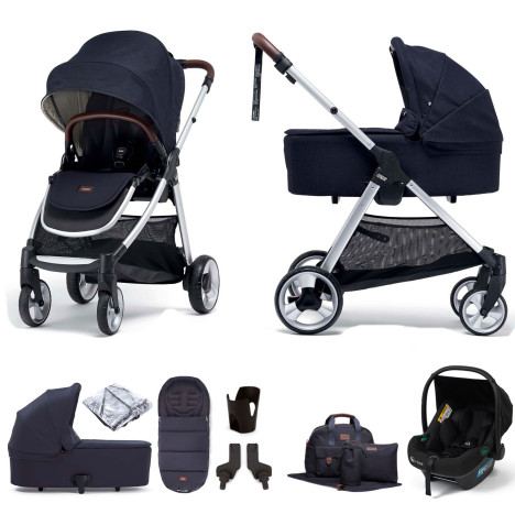 Mamas & Papas Flip XT2 Essentials (Safe Fit i-Size Infant Car Seat) Travel System with Carrycot - Navy