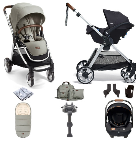 Mamas & Papas Flip XT2 Travel System with Accessories, i-Level Recline Car Seat & i-Base LX 2 - Sage Green