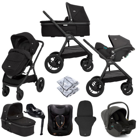 Joie Honour Pushchair Travel System with Carrycot, i-Harbour Car Seat & i-Base Encore ISOFIX Base - Shale
