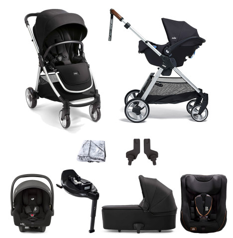 Mamas & Papas Flip XT2 Essentials (i-Snug 2 & i-Harbour Car Seats) Travel System with Carrycot & i-Base Encore - Black