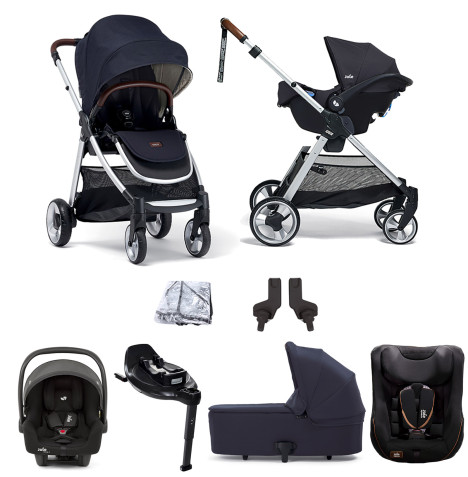 Mamas & Papas Flip XT2 Essentials (i-Snug 2 & i-Harbour Car Seats) Travel System with Carrycot & i-Base Encore - Navy