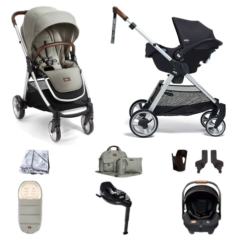 Mamas & Papas Flip XT2 Travel System with Accessories, i-Level Recline Car Seat & i-Base Encore - Sage Green