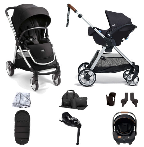 Mamas & Papas Flip XT2 Travel System with Accessories, i-Level Recline Car Seat & i-Base Encore - Black