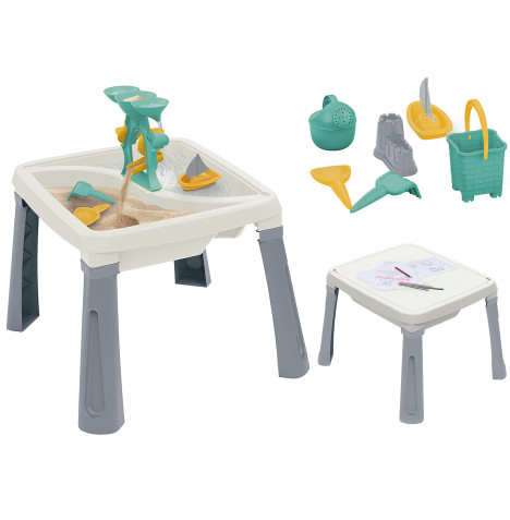 3in1 Water & Sand Activity Table With 6 Accessories - Grey (2+ Years)
