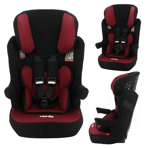 Nania Imax Access Group 1/2/3 High Back Booster Car Seat With Harness - Bordeau (9 months-12 years)
