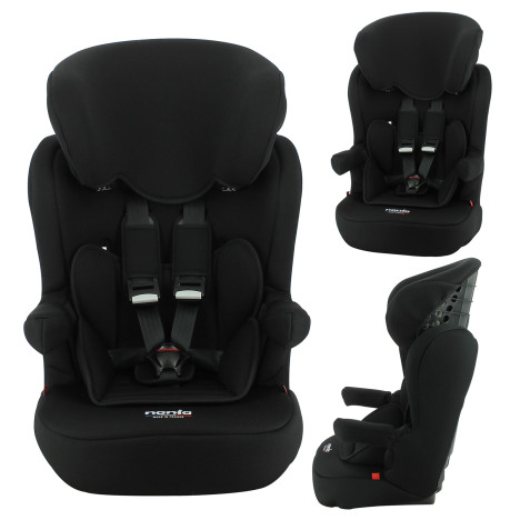 Nania Imax Access Group 1/2/3 High Back Booster Car Seat With Harness - Black (9 months-12 years)