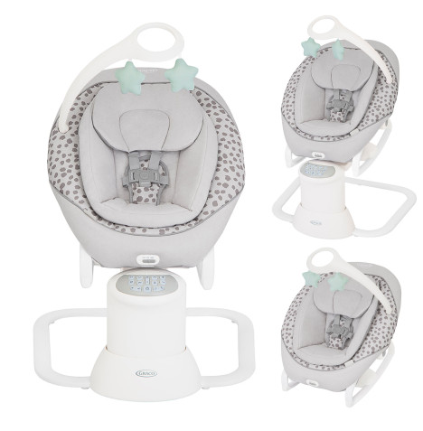 Graco Daisi 2-in-1 Baby Soother with Sounds & Vibration - Dalmation Grey