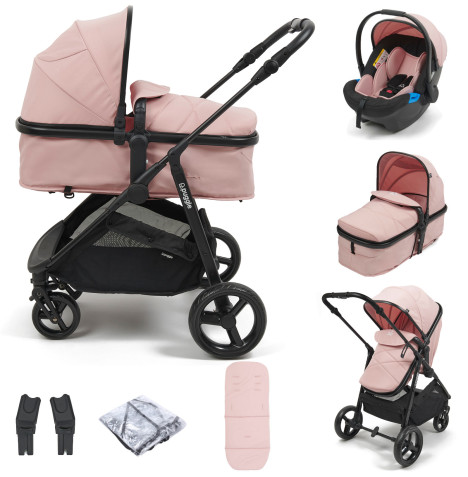 Puggle Monaco XT 2in1 Pushchair With Adjustable Handle Travel System - Blush Pink