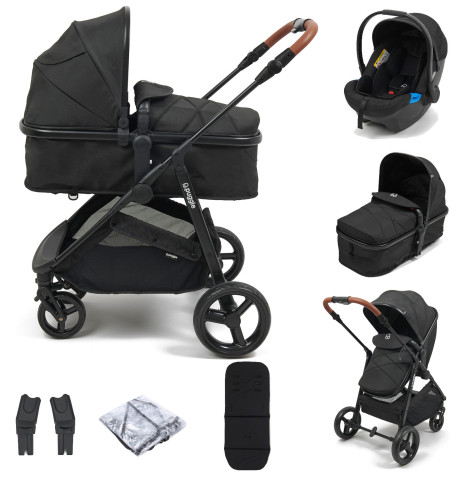 Puggle Monaco XT 2in1 Pushchair With Adjustable Handle Travel System - Storm Black