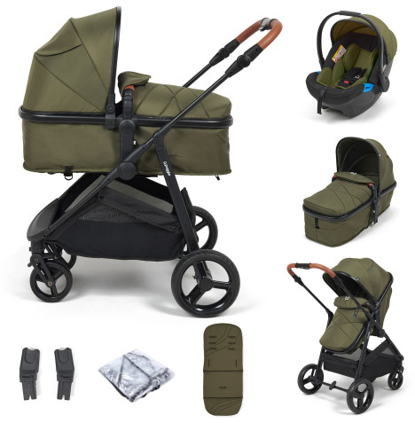 Puggle Monaco XT 2in1 Pushchair With Adjustable Handle Travel System - Forest Green
