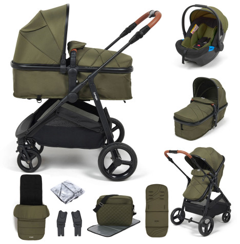 Puggle Monaco XT 2-in-1 Pushchair Travel System with Footmuff & Bag - Forest Green