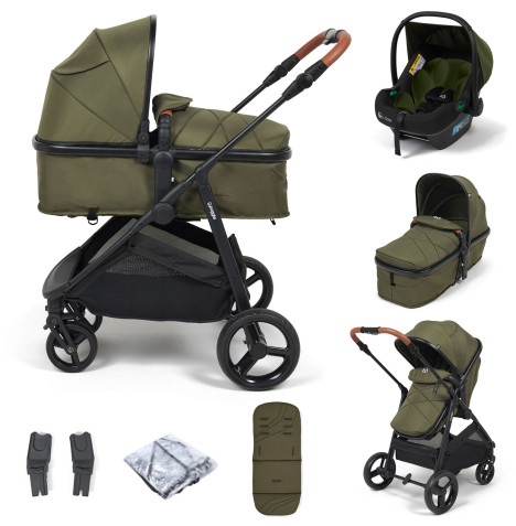 Puggle Monaco XT 2in1 Pushchair With Adjustable Handles i-Size Travel System - Forest Green