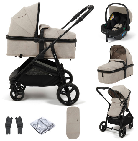 Puggle Monaco XT 2in1 Pushchair With Adjustable Handles i-Size Travel System - Cashmere