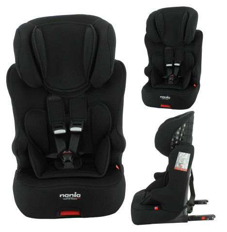 Nania Racer ISOFIX Group 1/2/3 High Back Booster Car Seat - Black (9 Months-12 Years)