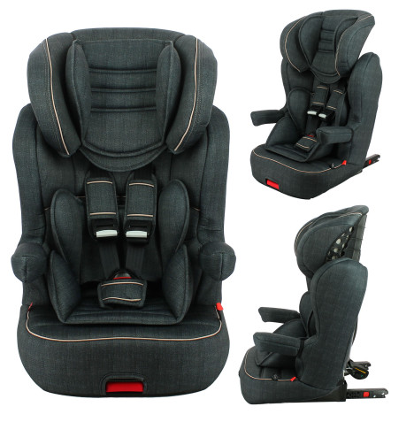 Imax Isofix Group 1/2/3 High Back Booster Car Seat - Denim Black (9 Months-12 Years)