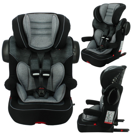 Imax Premium Isofix Group 1/2/3 High Back Booster Car Seat - Grey (9 Months-12 Years)