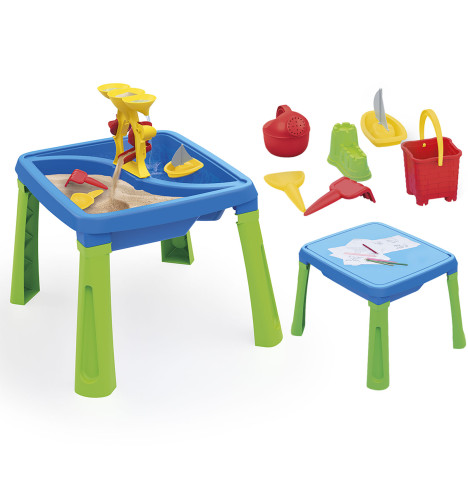 3in1 Water & Sand Activity Table With 6 Accessories - Blue (2+ Years)