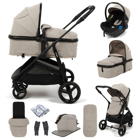 Puggle Monaco XT 2-in-1 Pushchair Travel System with Footmuff & Bag - Cashmere