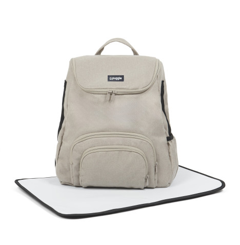 Puggle Santiago Universal Backpack Changing Bag - Oatmeal Beige