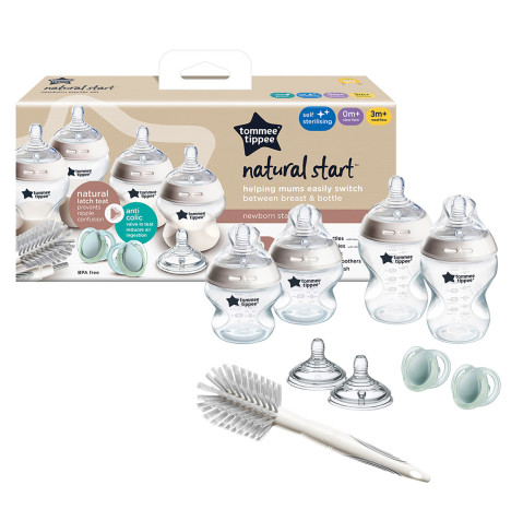 Tommee Tippee Closer to Nature Newborn Baby Bottle Starter Set - Clear