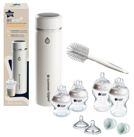 Tommee Tippee GoPrep Portable Formula Feed Maker & Closer to Nature Starter Kit - White/Clear