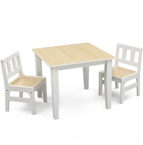 NEW DELTA CHILDREN NATURAL KIDS WOODEN TABLE & CHAIRS SET FOR BEDROOM ...